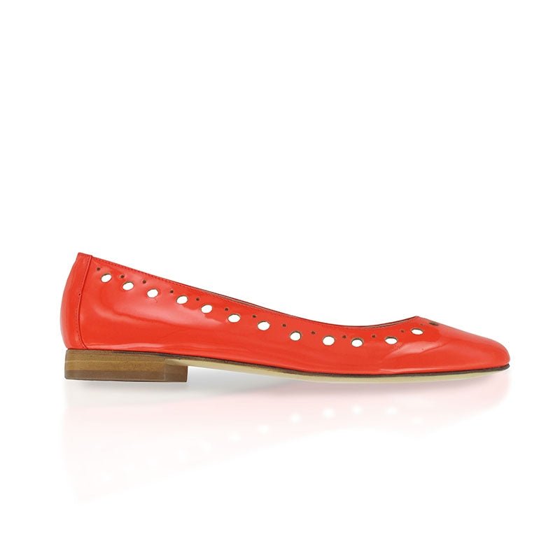 Ballerine vernis cuir orange mon soulier 