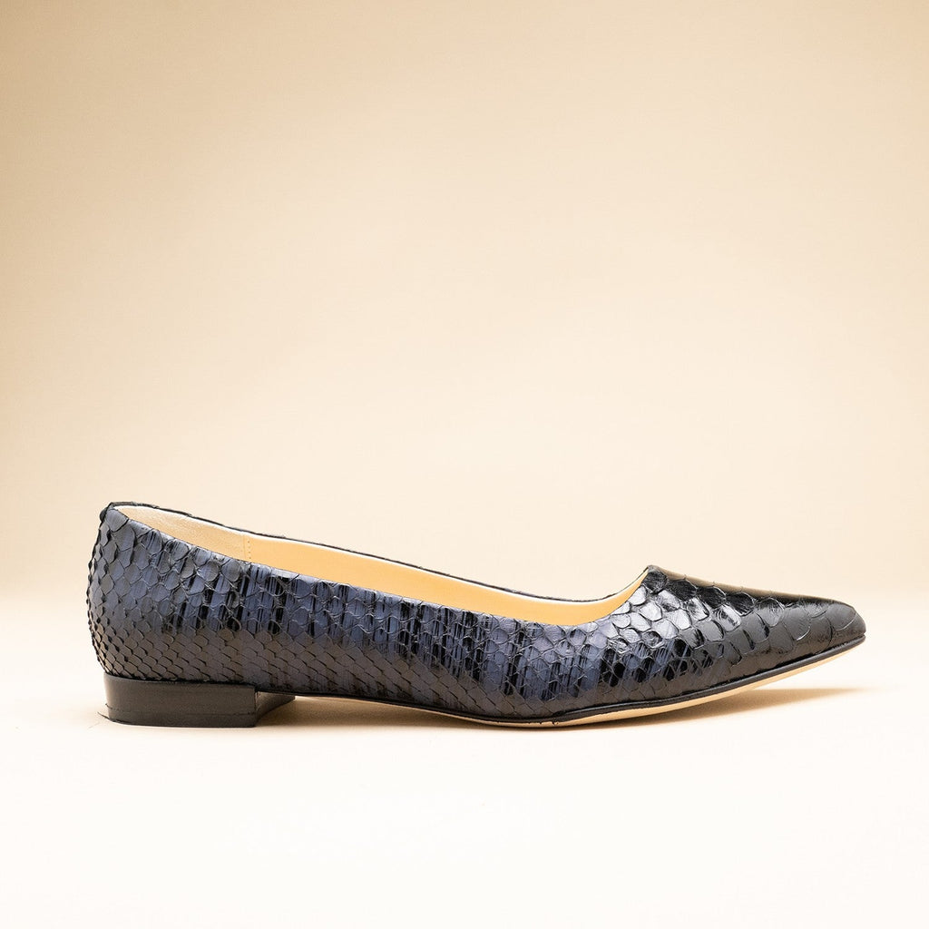 Ballerine python bleu marine GENOVA