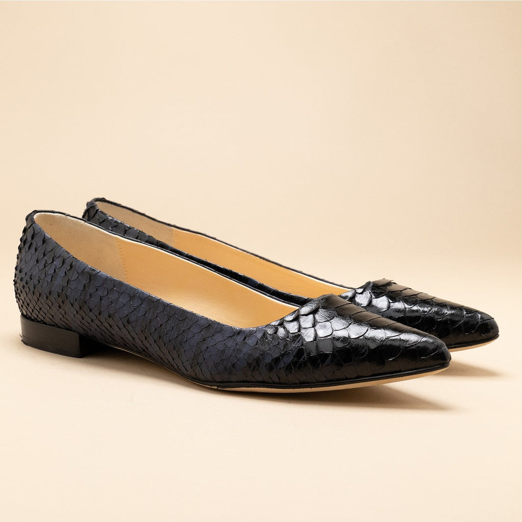 Ballerine python bleu marine GENOVA