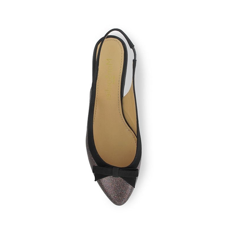 Ballerine pointue cuir paillette 