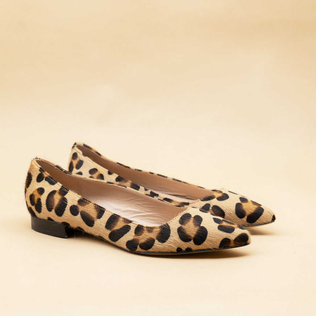 ballerines bout pointu cuir leopard 