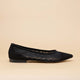 ROMA black mesh pointed ballerina