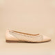 ROMA nude beige mesh pointed ballerina