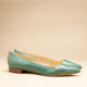 Ballerine pointue vernis vert amande GENOVA