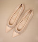 Ballerine pointue resille beige rosé ROMA