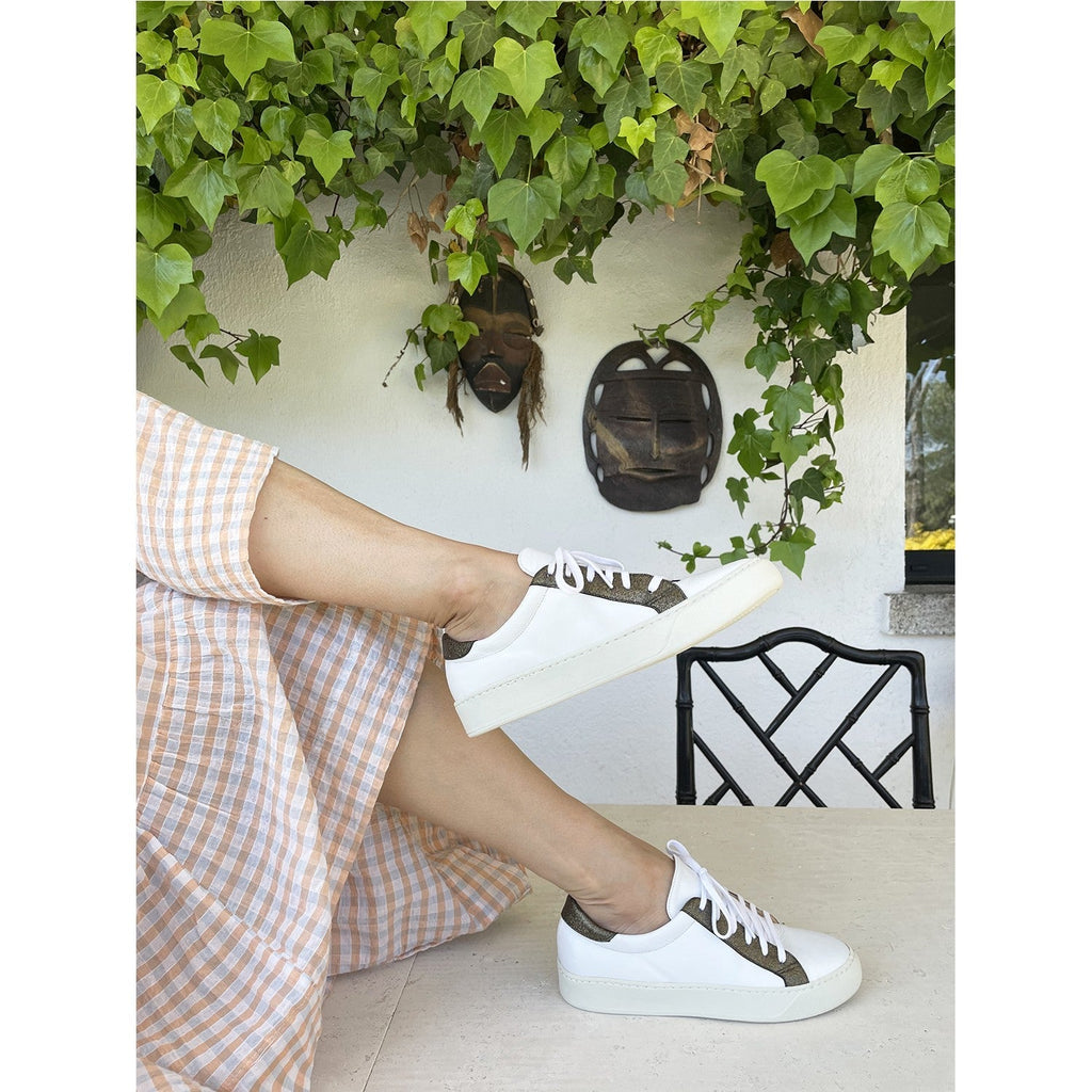 Baskets cuir et paillettes noir SERGIO