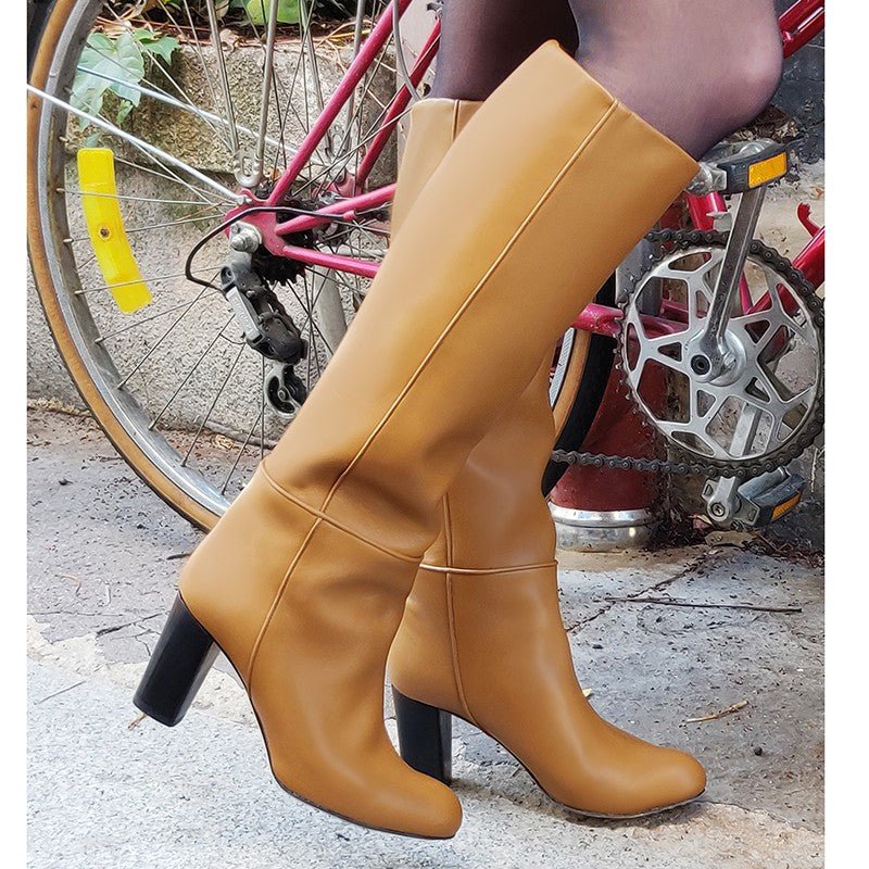 Bottes cuir beige mon soulier