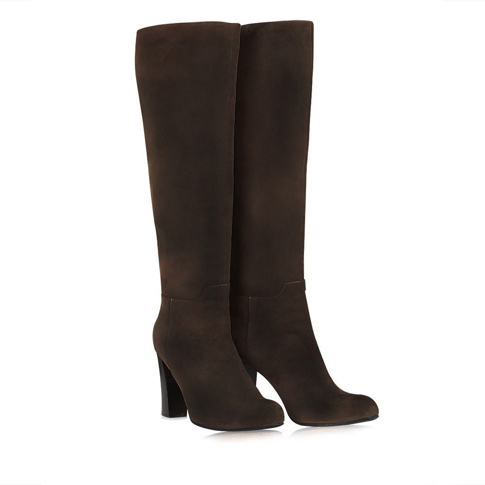 Bottes tube daim marron mon soulier