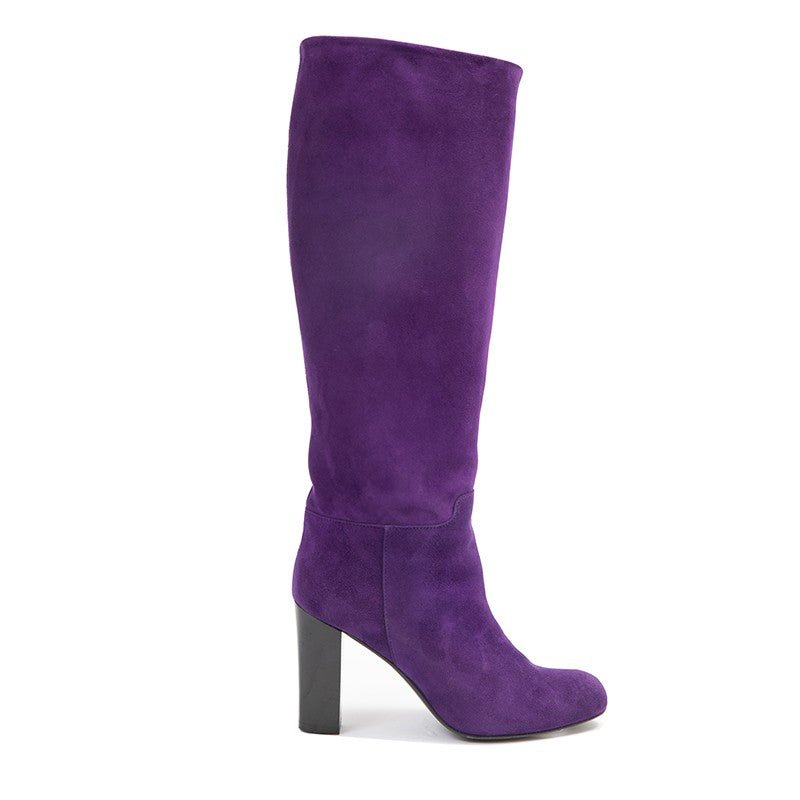 Bottes tube daim violet italie