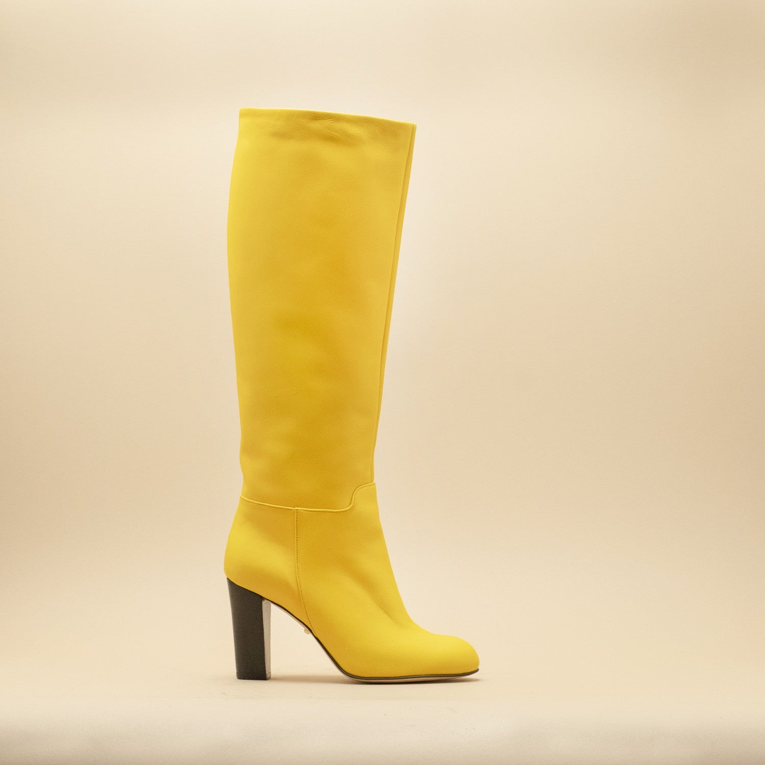 Women's yellow leather boots made in Italy – Mon Soulier