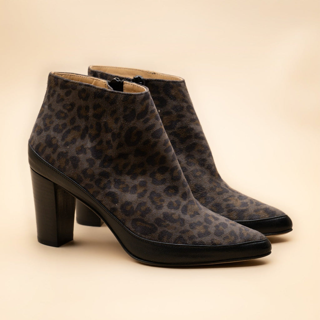 Bottine femme daim leopard