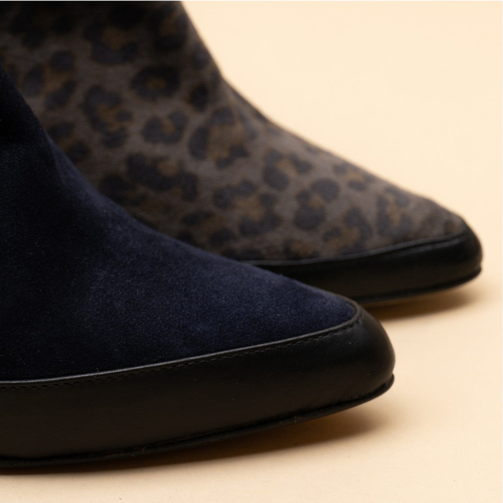 Bottine femme daim leopard