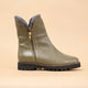 Bottines fourrées mouton cuir kaki SUZON