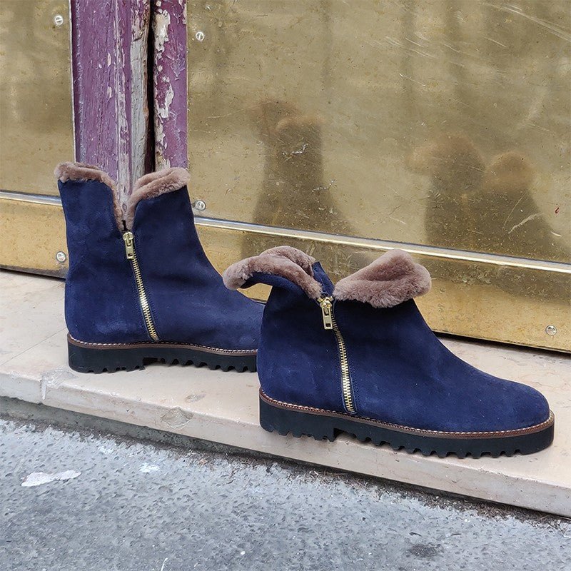 Boots doubléees mouton bleu marine SUZON