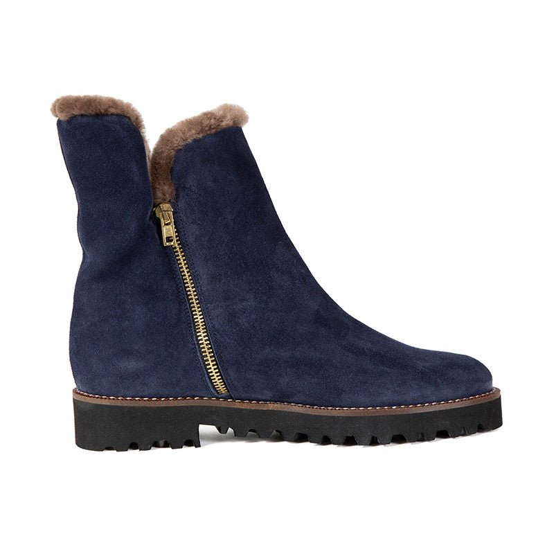 Bottines fourrées mouton bleu marine 