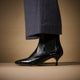 Bottines petit talon cuir verni noir TOKYO