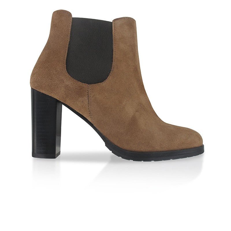 Chelsea boots femme talon daim marron Mon Soulier