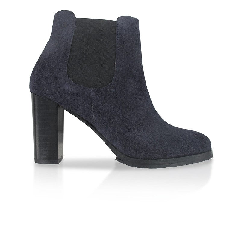 Chelsea boots femme daim bleu