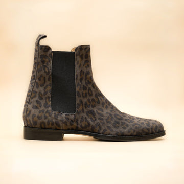 Chelsea boots femme daim leopard