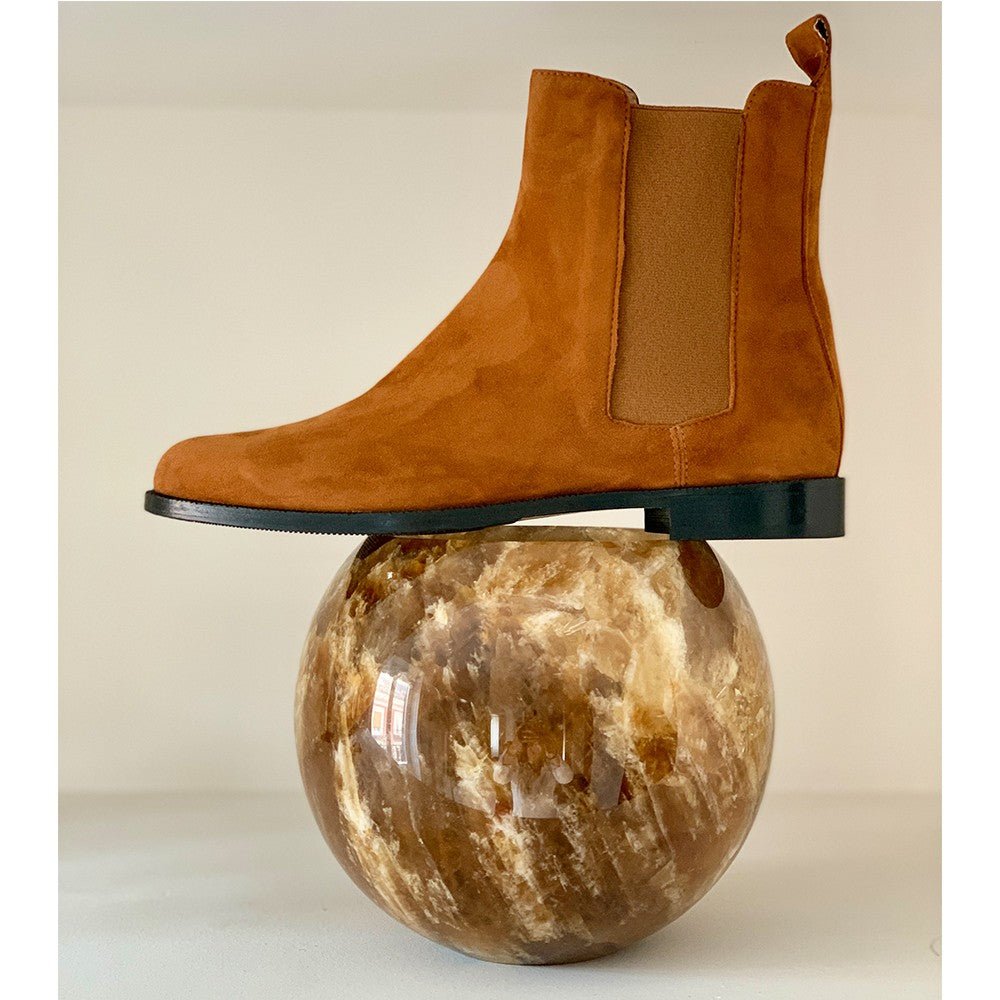 Chelsea boots femme daim camel