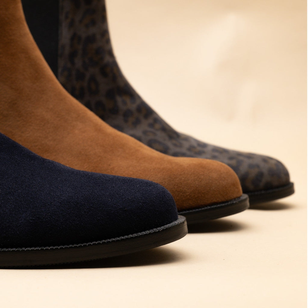 Chelsea boots femme daim camel