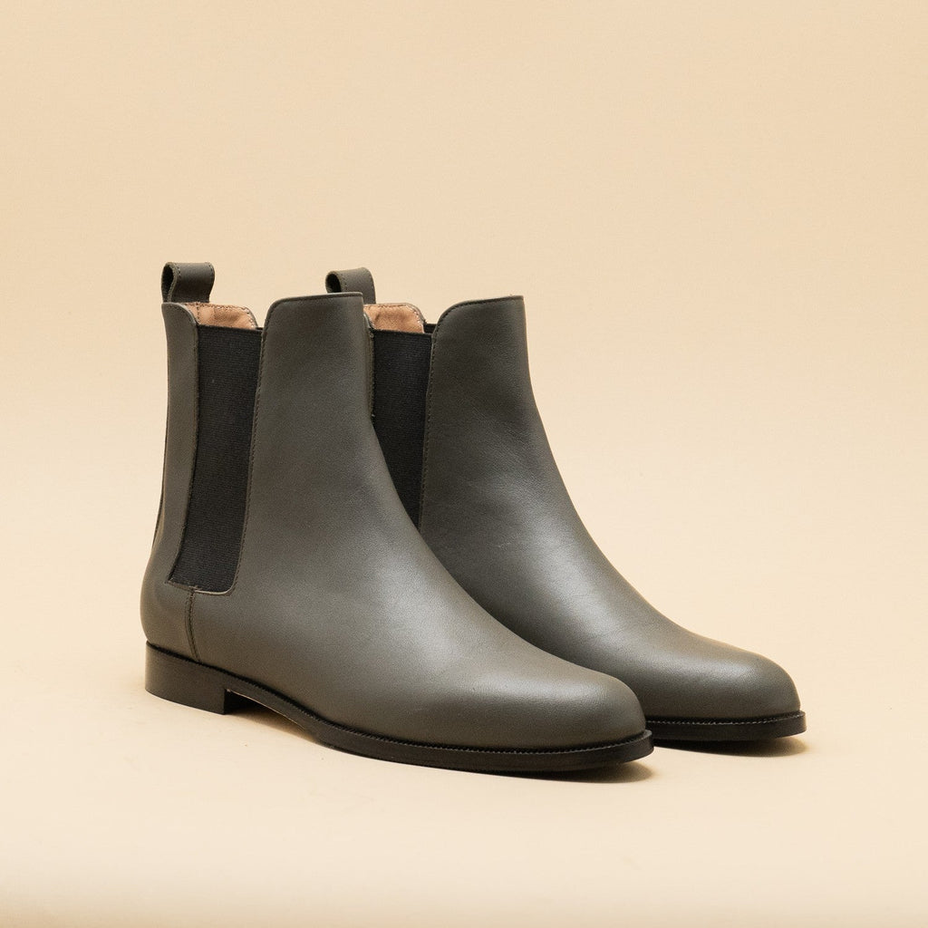 Chelsea boots plate veau kaki