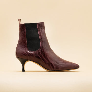 Chelsea boots pointue petit talon bordeaux italie