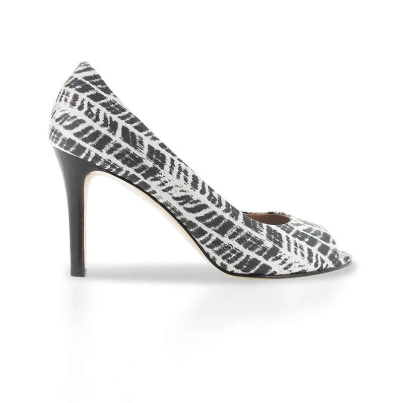 Escarpin bout ouvert cuir zebre Mon Soulier