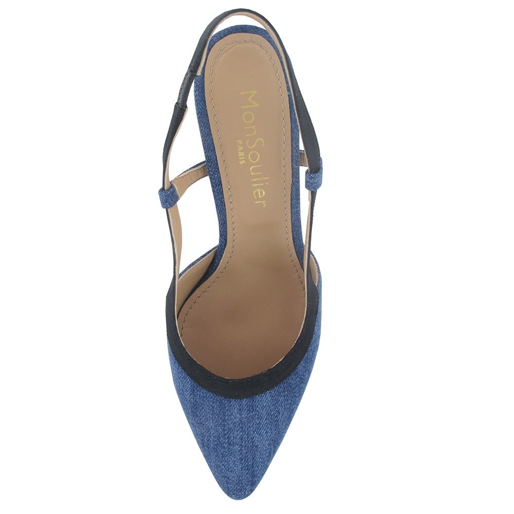 Escarpin cuir et jeans Mon Soulier