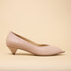 MONA gold metallic leather peep-toe pump