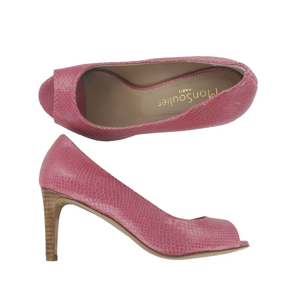 Escarpin femme cuir rose 