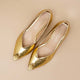 MONA gold metallic leather peep-toe pump