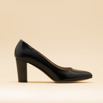 Escarpin pointu cuir glacé noir mon soulier