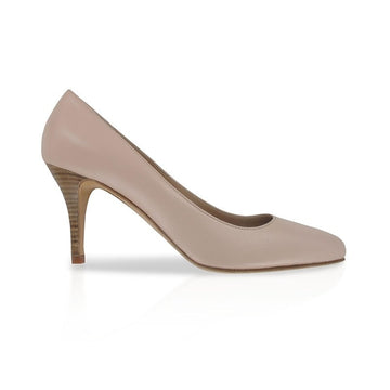 Escarpin pointu cuir rose poudre mariage