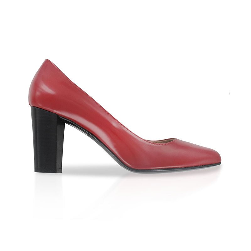 Escarpin bout pointu cuir rouge talon 6 cm Mon Soulier