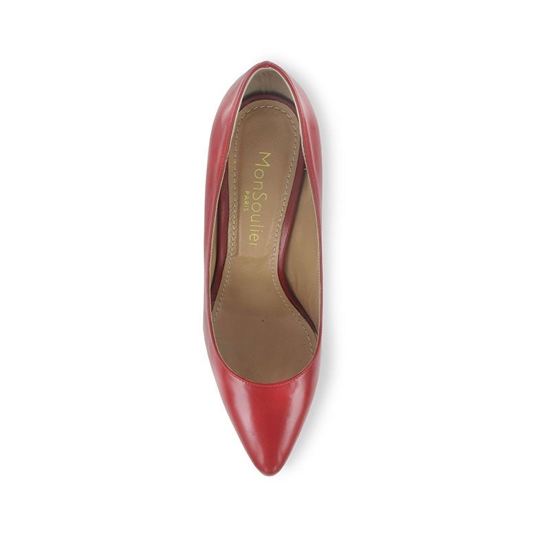 Escarpin cuir rouge fabrication italienne