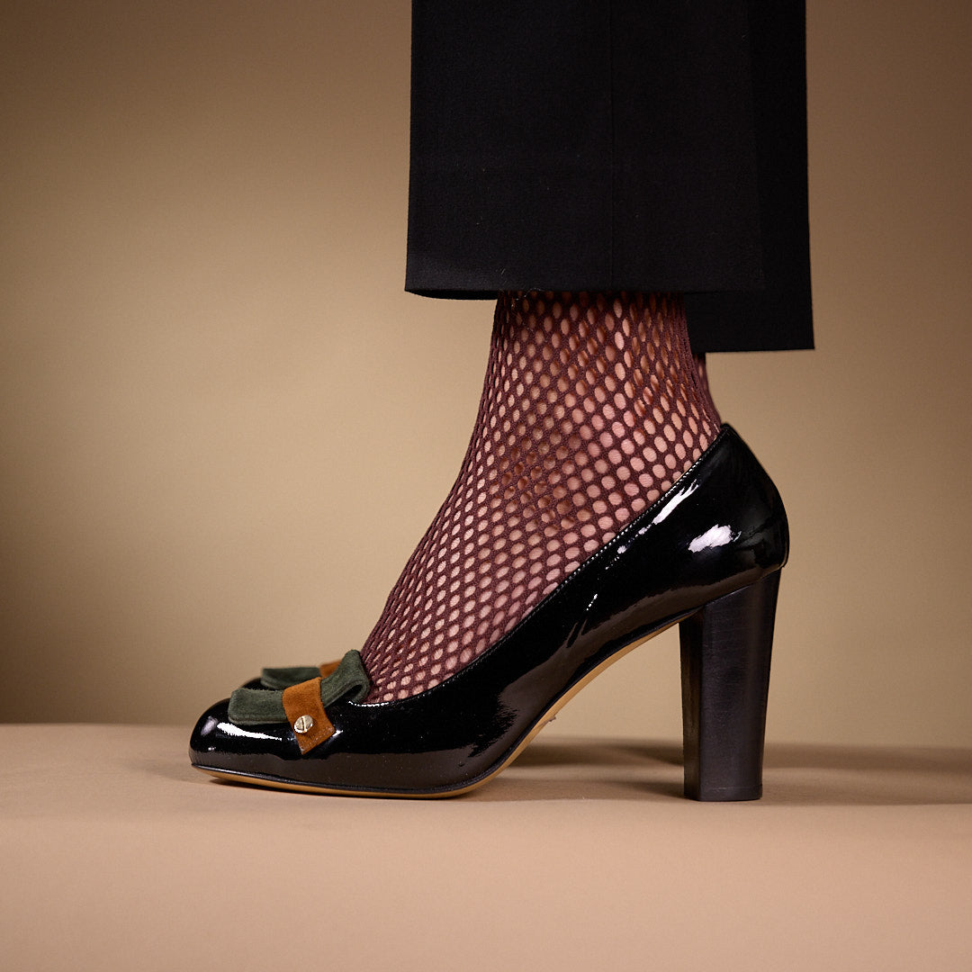 Escarpin mocassin cuir vernis noir fabrication italienne – Mon Soulier