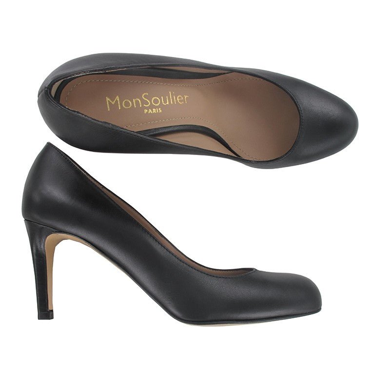 Escarpin noir talon fin bout rond 