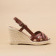 Espadrilles compensées cuir marron chocolat GRENADA