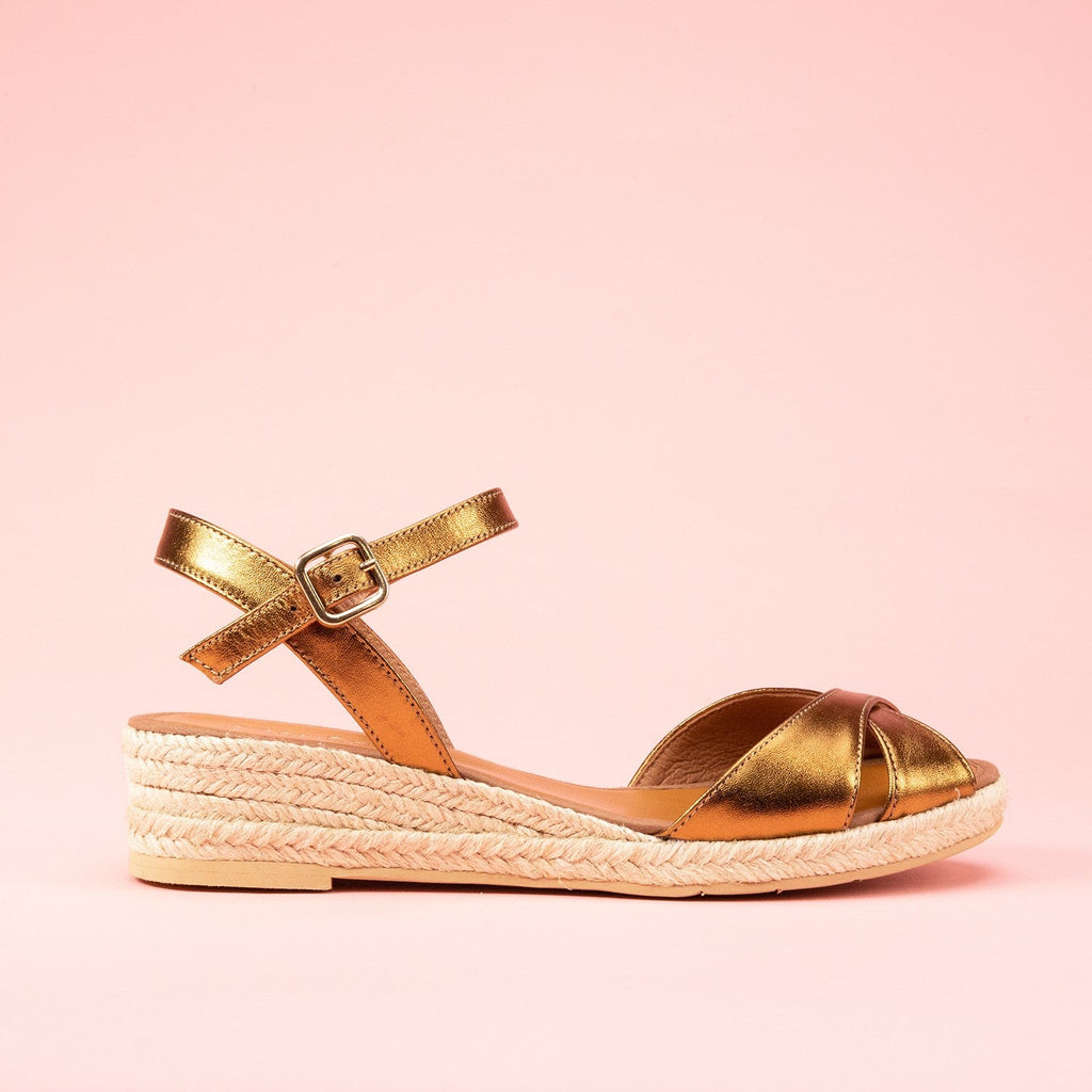 Espadrille petit talon bronze Burgos