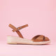 Camel leather low heel espadrilles BURGOS