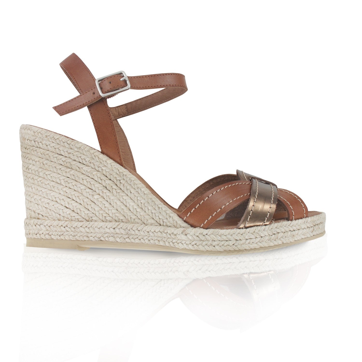 camel leather wedge espadrilles MADRID