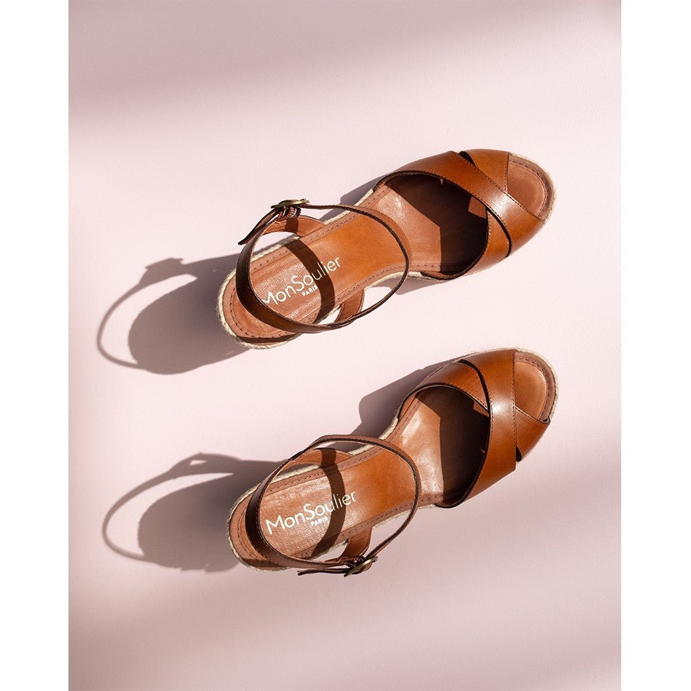 Espadrilles-compensées-cuir-camel