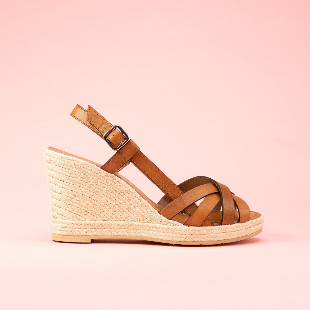 Espadrilles cuir camel GRENADE