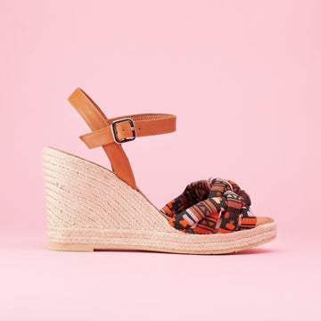 Espadrilles cuir camel surpiqure ELDA