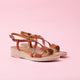 Espadrilles petit talon caramel GALDA