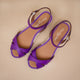 BURGOS purple leather low-heel espadrilles