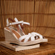 Espadrilles compensées cuir blanc ELDA