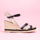 Espadrilles talon moyen noir SARAGOZA
