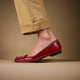 Ballerine cuir verni bordeaux CYRIL